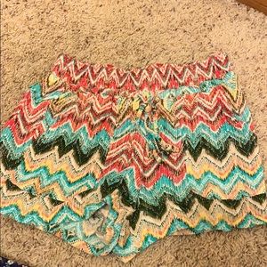 patterned flowy shorts